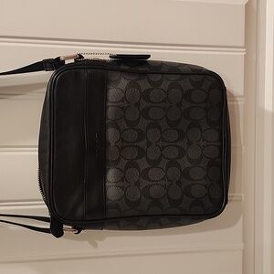 Coach black crossbody flight bag